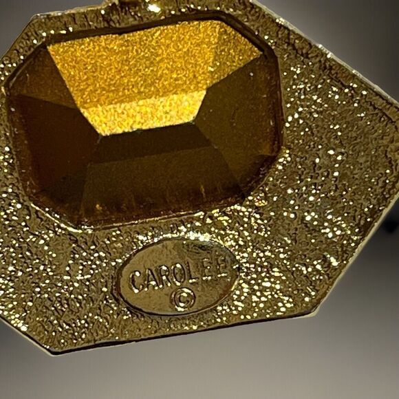 Carolee Goldtone Cubic Zirconia Pendant Slide Glam Mob Wife - Picture 6 of 8